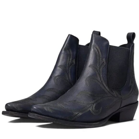 Free People | Boots Wayward Black Embroidered Western Booties - Picture 3 of 14